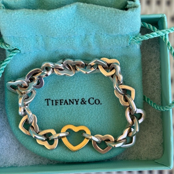 Tiffany & Co. Jewelry - Tiffany & Co. authentic sterling silver & 18k gold interlocking heart bracelet